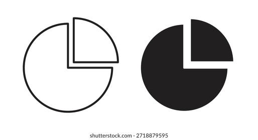 Conjunto de iconos de gráfico circular aislados sobre fondo blanco Ilustración vectorial plana.
