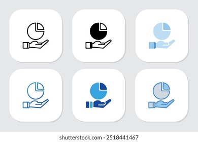 pie chart icons with various design styles