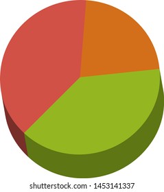 Pie chart illustration and icon.pie graph.