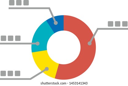 Pie chart illustration and icon.pie graph.