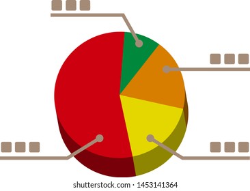 Pie chart illustration and icon.pie graph.