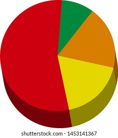 Pie chart illustration and icon.pie graph.