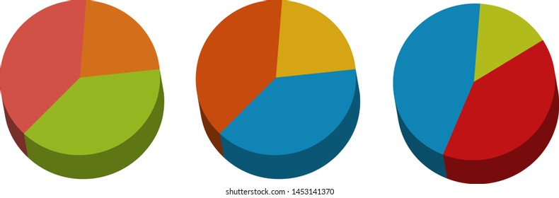 Pie chart illustration and icon.pie graph.