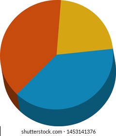 Pie chart illustration and icon.pie graph.