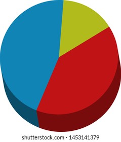 Pie chart illustration and icon.pie graph.