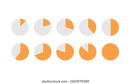 Pie chart illustration set material
