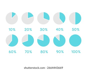 Material del conjunto de ilustración de gráfico circular