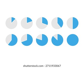 Material del conjunto de ilustración de gráfico circular
