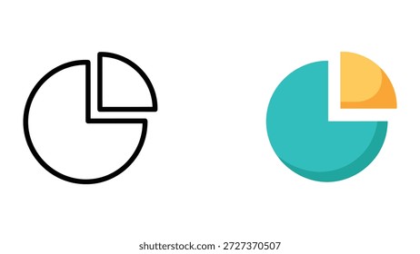 Ilustración de gráfico circular con diseño simple y coloreado
