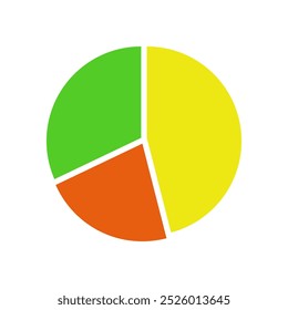 Pie chart illustrator in vector on background