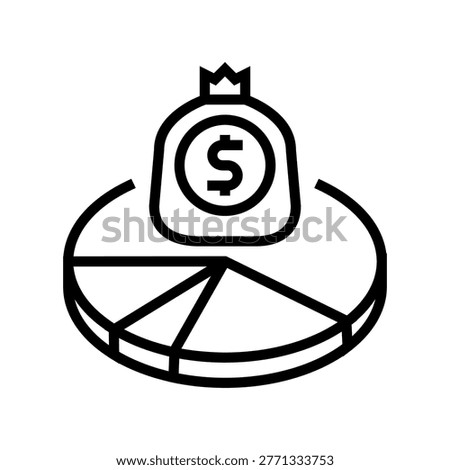 pie chart income segments line icon vector. pie chart income segments sign. isolated contour symbol black illustration
