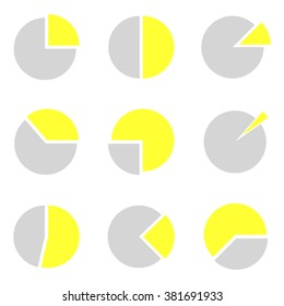 Pie chart with an indication of interest within the circle for for brochures, presentations, articles 
