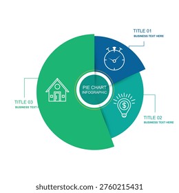 Pie Chart Infographic with 3 steps
