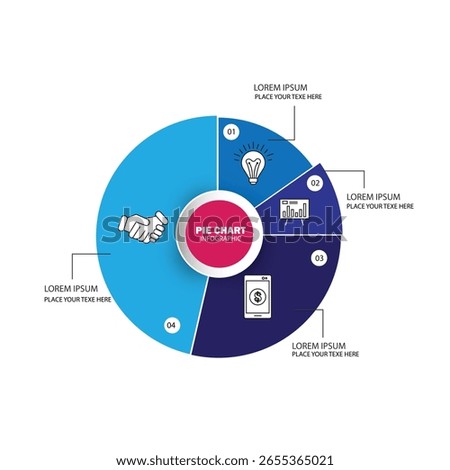 Pie Chart Infographic with 4 steps