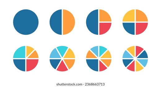 Gráfico gráfico gráfico gráfico gráfico gráfico gráfico gráfico gráfico gráfico gráfico con ciclo 1, 2, 3, 4, 5, 6, 7, 8 sobre blanco. Ilustración del vector