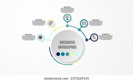 Pie Chart Infographic, Business Process Infographic Template