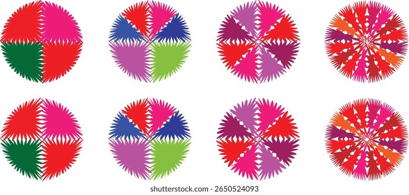 pie chart infographic design. Flat process cycle. Progress sectors. business elements and statistics with numbers. Colorful 1,2,3,4,5,6,7,8,9,10,11,12 ,13,14,15sections. Wheel round	