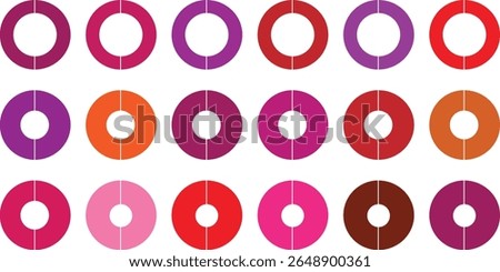 pie chart infographic design. Flat process cycle. Progress sectors. business elements and statistics with numbers. Colorful 1,2,3,4,5,6,7,8,9,10,11,12 ,13,14,15sections. Wheel round	