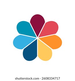 Pie chart infographic. Diagram with sections or parts. Segmented circle icons for infographic, data analysis, web design, ui or presentation. Vector illustration