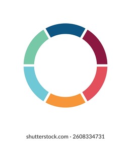 Pie chart infographic. Diagram with sections or parts. Segmented circle icons for infographic, data analysis, web design, ui or presentation. Vector illustration