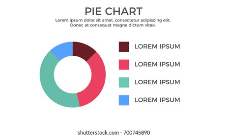 Pie Chart Infographic Element - Business Vector Illustration in Flat Design Style for Presentation, Booklet, Website, Presentation etc. Isolated on the White Background.