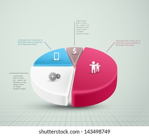 Pie chart, infographic element. Eps 10