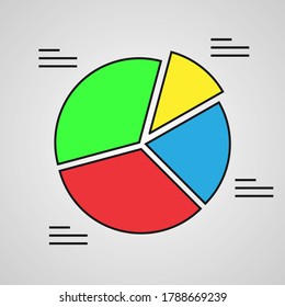 Gráfico circular elemento infográfico en diseño plano moderno adecuado para presentaciones, informes. ilustración vectorial.