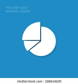 Pie chart infographic element in modern material flat design with long shadows suitable for presentations, reports, etc. Eps10 vector illustration
