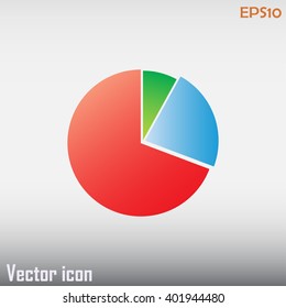 Pie chart infographic element in modern flat design. Eps10 vecto