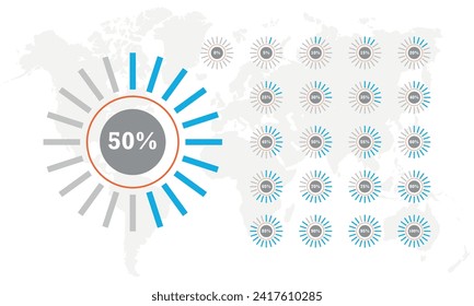 Pie Chart Infographic Element Set Designs.