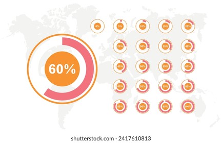 Pie Chart Infographic Element set