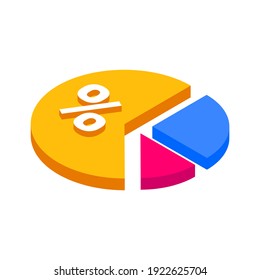 Pie chart. Infographic element. Vector illustration in isometric style. 3d icon.
