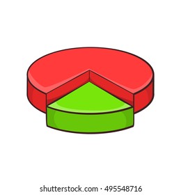 Pie chart infographic icon in cartoon style isolated on white background vector illustration