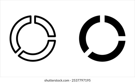 Conjunto de ícones infográficos do gráfico de pizza. Coleção de diagramas de círculo para infográfico, análise de dados, web design em fundo branco