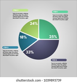 Pie Chart Infographic Illustration Vector. Perfect for Graphic design, Web Design, Project Reports and Presentations.