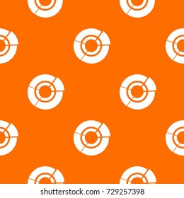 Pie chart for infographic pattern repeat seamless in orange color for any design. Vector geometric illustration