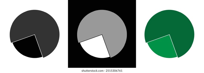Pie chart infographic set. Circle diagram collection with sections or parts. Segmented circle icons for infographic, data analysis, web design, ui or presentation. Vector illustration in eps 10.
