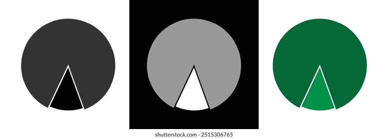 Pie chart infographic set. Circle diagram collection with sections or parts. Segmented circle icons for infographic, data analysis, web design, ui or presentation. Vector illustration in eps 10.