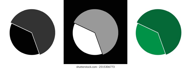 Pie chart infographic set. Circle diagram collection with sections or parts. Segmented circle icons for infographic, data analysis, web design, ui or presentation. Vector illustration in eps 10.