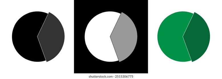 Pie chart infographic set. Circle diagram collection with sections or parts. Segmented circle icons for infographic, data analysis, web design, ui or presentation. Vector illustration in eps 10.