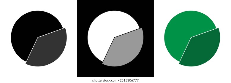 Pie chart infographic set. Circle diagram collection with sections or parts. Segmented circle icons for infographic, data analysis, web design, ui or presentation. Vector illustration in eps 10.