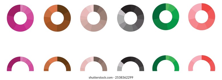 Pie chart infographic set. Circle diagram collection with sections or part of design eps 10