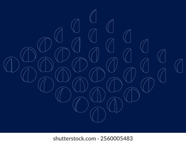 Pie chart infographic set. Circle diagram collection with sections or parts. Segmented circle icons for infographic, data analysis, web design, ui or presentation. Isometric view. Vector illustration.