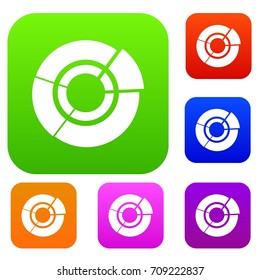 Pie chart for infographic set icon in different colors isolated vector illustration. Premium collection