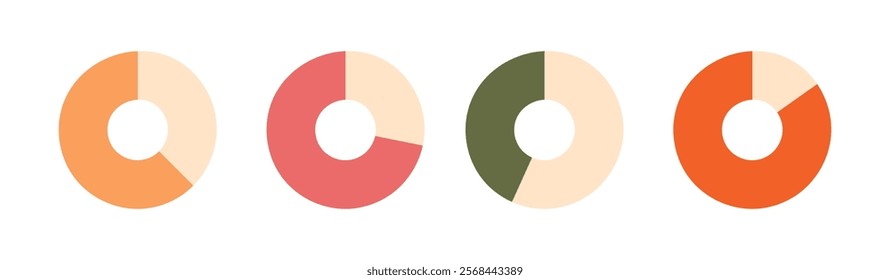 Pie chart infographic set on white background