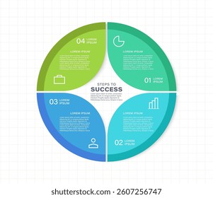 Pie chart infographic template with 4 options or variations