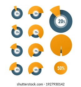 Pie chart infographic template - circle diagram for business report or presentation, section circle, vector