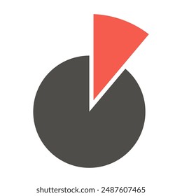 Tortendiagramm-Infografik-Vorlage.Tortendiagramm-Symbol.Orangefarbener Abschnitt ist 1 von 9 gleichen Teilen.11,11 Prozent.Kreis geteilt in zwei.Vektorillustration.
