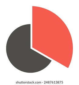 Pie chart infographic template.Pie chart icon.Orange colored section is 1 of 3 equal parts.33,3 percent.Circle divided in two.Vector illustration.