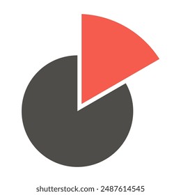 Pie chart infographic template.Pie chart icon.Orange colored section is 1 of 6 equal parts.Circle divided in two.Vector illustration.